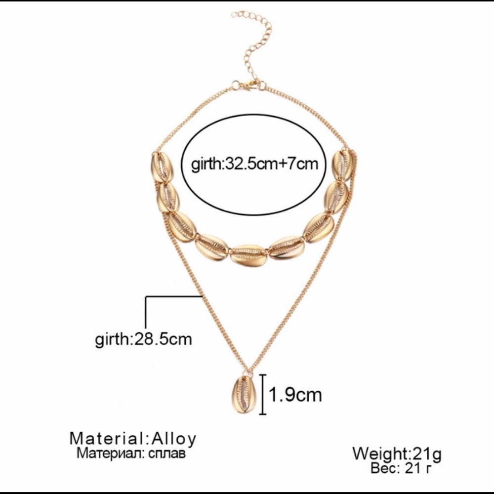 🆕Boho Layered Cowrie Choker in Gold - Picture 4 of 6